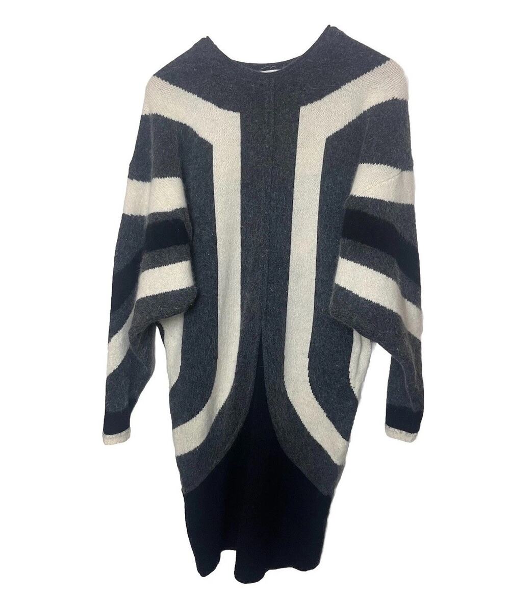 Vintage SEMPLICE Lambswool Angora Sweater Dress Sz XS / Small White Black